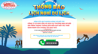 THÔNG BÁO NGHỈ DU LỊCH CÔNG TY NĂM 2023